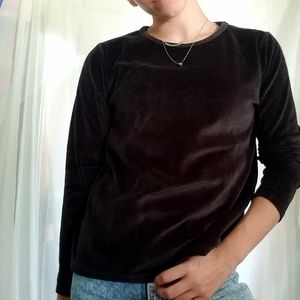 L.L.Bean cropped black crew neck women's sweater